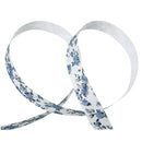 5/8" Blue and Grey Floral Pattern Sticky Fabric Tape adhesive on back, 4 meter roll  adh0018