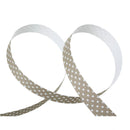5/8" Mushroom Tan Polka Dots Sticky Fabric Tape adhesive on back, 4 meter roll  adh0012