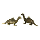3 Large Bronze DINOSAUR Pendants, 2 3/8" long  chb0314