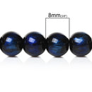 8mm Dark BLUE BLACK Round Glass Pearl Beads, double strand, about 104 beads,  bgl1015