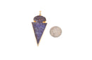 1 Grape Purple ARROWHEAD AGATE Gemstone Pendant, Gold Plated Bezel, 2-1/4" long  cgm0045