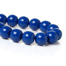 8mm ROYAL BLUE Round Glass Pearl Beads, double strand, about 107 beads,  bgl1016