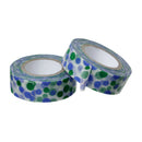 5/8" Washi Tape 10 meter on roll, Blue and Green Polka Dots, 15mm wide,  adh0020