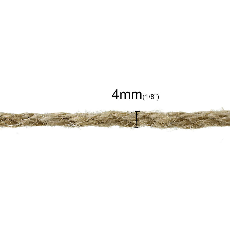 1/4" wide Round Hemp Fiber Cord Ribbon rope, 20 meters, about 65 feet,  rib0084