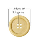 50 Large Wood Buttons, 35mm or 1-3/8" diameter natural light wood color, but0214b