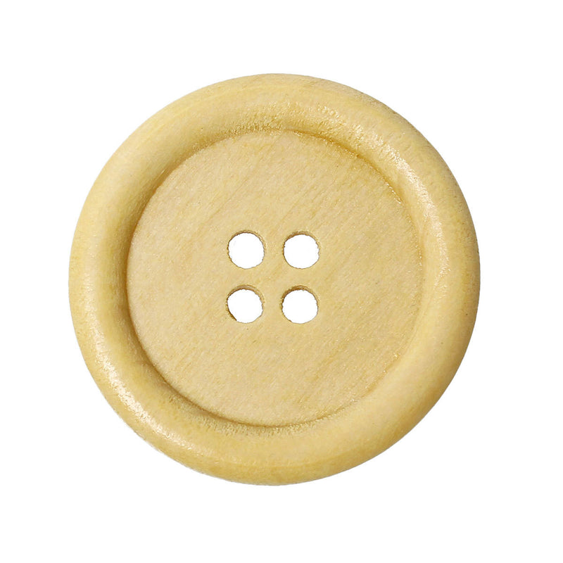 50 Large Wood Buttons, 35mm or 1-3/8" diameter natural light wood color, but0214b