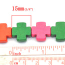 Howlite MALTESE Cross Stone Beads MIXED COLORS, 15mm, 1 strand  how0354