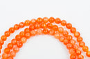 8mm ORANGE SWIRL Round Dyed Candy Jade Gemstone Beads, half strand, about 25 beads gjd0051