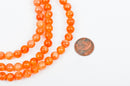 8mm ORANGE SWIRL Round Dyed Candy Jade Gemstone Beads, half strand, about 25 beads gjd0051