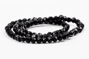4mm Faceted BLACK ONYX Round Beads, full strand . Natural Gemstones gon0022