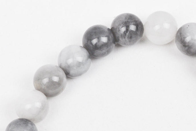 8mm Round Grey HAWKS EYE AGATE Beads, Natural Gemstones gag0136b