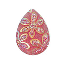 10 Teardrop Druzy Cabochons, Resin Metallic Frosted HOT PINK AB, 24x17mm, 1"x3/4"  cab0268