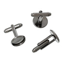 10 Cuff Link blanks, gunmetal bezel tray blanks, fits 12mm round cabochons fin0382