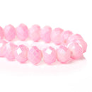 8x6mm COTTON CANDY PINK Glass Rondelle Beads, faceted, full strand, bgl1078