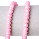 8x6mm COTTON CANDY PINK Glass Rondelle Beads, faceted, full strand, bgl1078