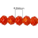 8x6mm SUNSET ORANGE Glass Rondelle Beads, faceted, full strand, bgl1086