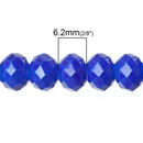 8x6mm ROYAL BLUE Glass Rondelle Beads, faceted, full strand, bgl1075