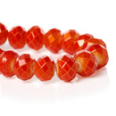 8x6mm SUNSET ORANGE Glass Rondelle Beads, faceted, full strand, bgl1086