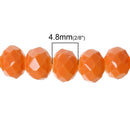 6x4.5mm TANGERINE ORANGE Glass Rondelle Beads, faceted, full strand, bgl1083