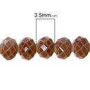 4mm CHOCOLATE BROWN Glass Rondelle Beads, faceted, full strand, 100 beads, bgl1097