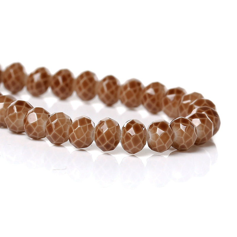 4mm CHOCOLATE BROWN Glass Rondelle Beads, faceted, full strand, 100 beads, bgl1097