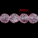 8mm Faceted LIGHT PINK Crackle Glass Beads, double strand, over 100 beads  bgl1118