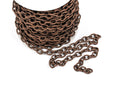 1 yard Copper Cable Chain, Oval Links are 9x6mm unsoldered, rope design texture, fch0225a