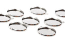 10 Silver Tone Round Circle CABOCHON SETTING Bezel Frame Charm Pendants (fits 18mm cabs)  chs1696