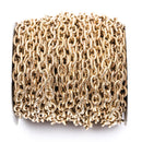 15 yards (45+ feet) Gold Plated Cable Chain, Oval Links are 9x6mm unsoldered, rope design texture, fch0220b