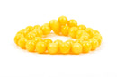 10mm Round Faceted LEMON YELLOW JADE Gemstone Beads, full strand gjd0060