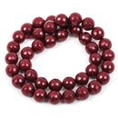 8mm Round Faceted MAROON RED JADE Gemstone Beads, full strand gjd0120
