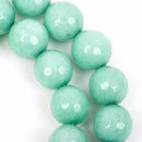 10mm Round Faceted MINT GREEN JADE Gemstone Beads, full strand gjd0063