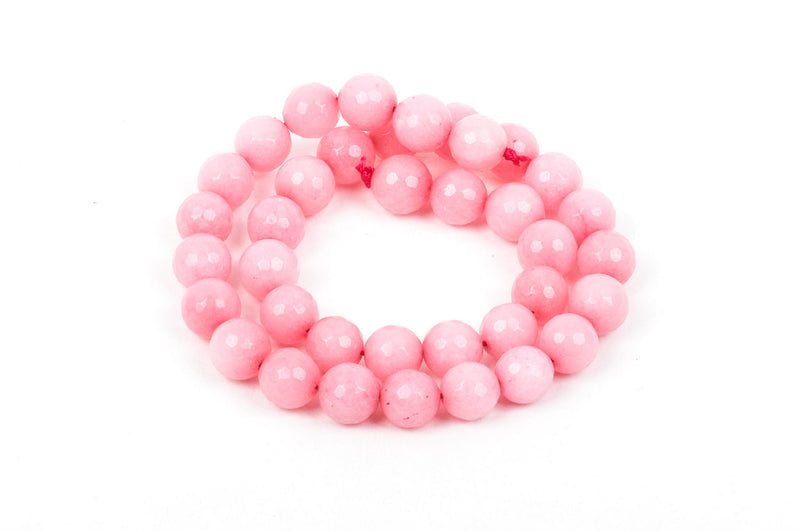 6mm Round Faceted BABY PINK JADE Gemstone Beads, full strand gjd0113