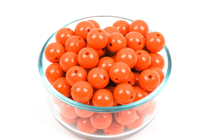 20mm Orange Acrylic Bubblegum Beads, package of 20,  bac0283