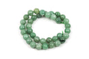 10mm Round Faceted SAGE GREEN JADE Gemstone Beads, full strand gjd0062