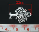 10 Silver TREE OF Life Charm Pendants, 3/4" long chs1736