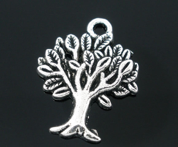 10 Silver TREE OF Life Charm Pendants, 3/4" long chs1736