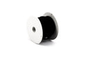 70 feet Spool of Faux Suede Lacing Cord, JET BLACK 3mm x 1.5mm   cor0037