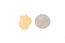 5 Gold Brass BOY HEAD Metal Stamping Blanks, Tags, 1" tall  24 gauge msb0230