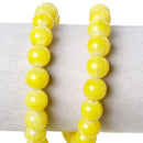 10mm LEMON YELLOW Round Crackle Glass Beads, double strand, about 84 beads bgl1129