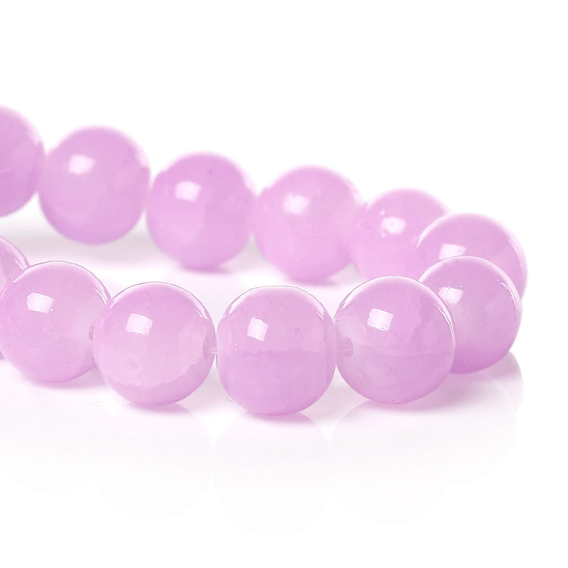10mm Pastel LAVENDER PURPLE Round Crackle Glass Beads, double strand, about 84 beads bgl1131