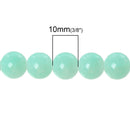 10mm Pastel MINT GREEN Round Crackle Glass Beads, double strand, about 84 beads bgl1133