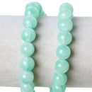 10mm Pastel MINT GREEN Round Crackle Glass Beads, double strand, about 84 beads bgl1133