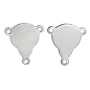 5 Stainless Steel Rosary Tri Piece Center Charms Stamping Blanks, 3-hole connector links, 18mm x 16mm, (5/8) msb0233