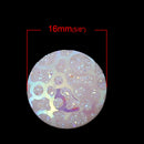 10 Round Resin Metallic Frosted WHITE AB Druzy Cabochons, 16mm, 5/8"  cab0269