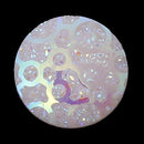 10 Round Resin Metallic Frosted WHITE AB Druzy Cabochons, 16mm, 5/8"  cab0269