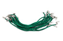 20 EMERALD GREEN Leatheroid Bracelet Braided Cords with Lobster Clasp . 8" long plus 2" extender chain fch0232