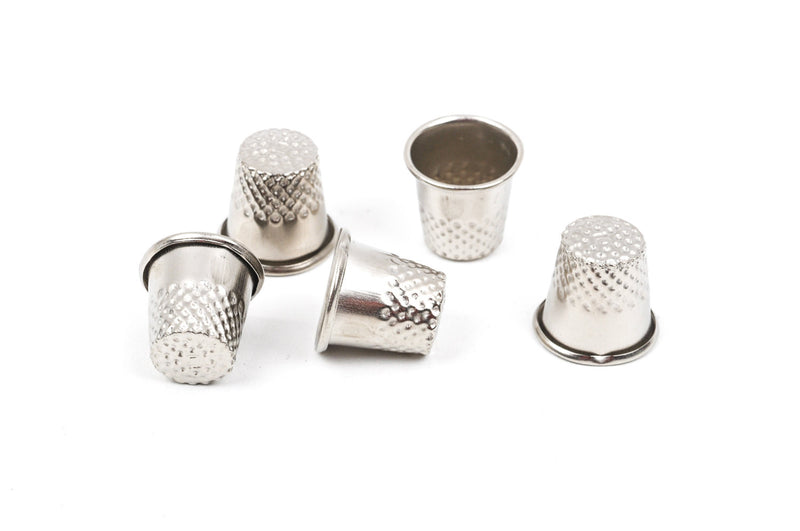 10 Silver Metal Sewing THIMBLES tol0290