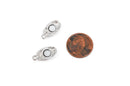 2 Oval Rhinestone Silver Tone Metal Magnetic Clasps, 12mm  fcl0131