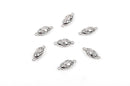 2 Oval Rhinestone Silver Tone Metal Magnetic Clasps, 12mm  fcl0131